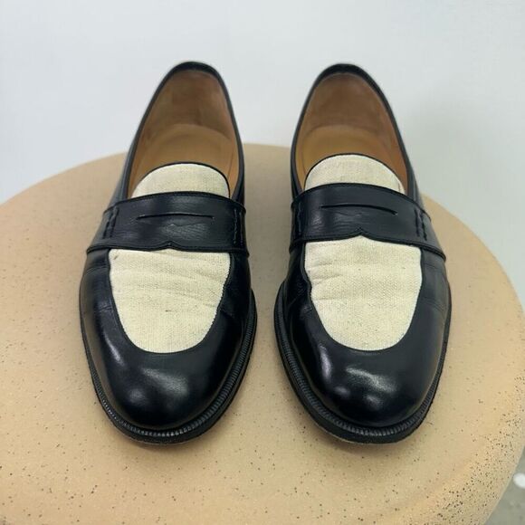 Bally Men’s Black and Cream Carena Slip on Almond Toe Penny Loafer main image 16